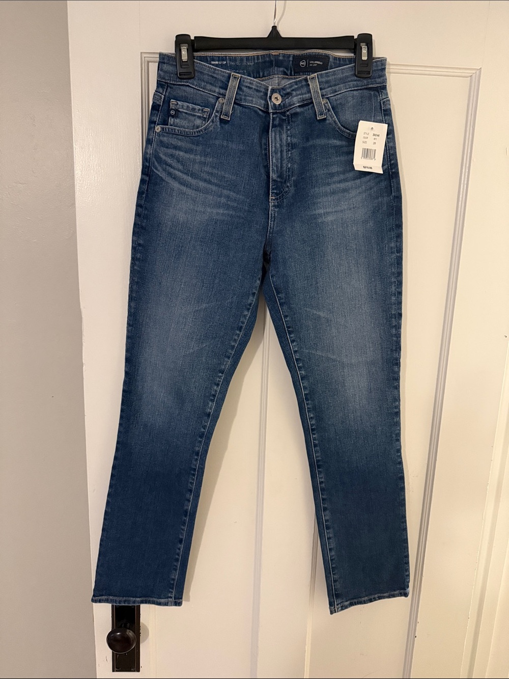 AG Mari Crop High Waisted Slim Straight Jean